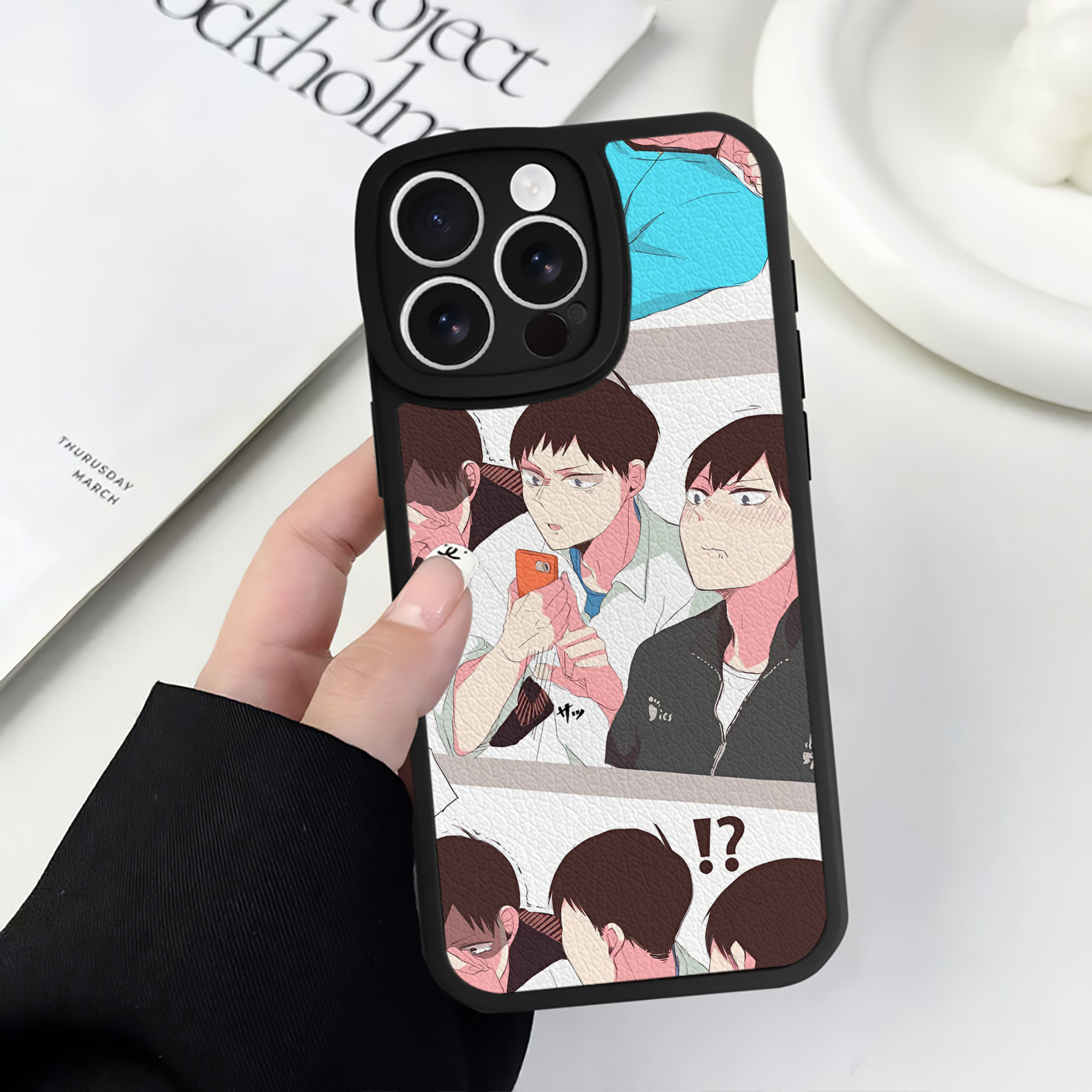 （画像用） ハイキュー!! Haikyu!! 【iPhone 16シリーズ対応】シリコンスマホケース（レザー調） 材質：シリコン